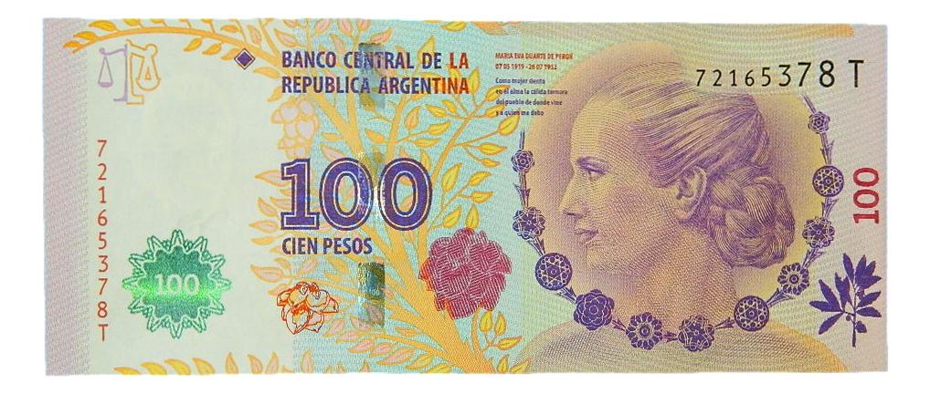 ND- 2012-2015 - ARGENTINA - BILLETE - 100 PESOS - MARIA EVA DUARTE DE PERON - PICK 385b