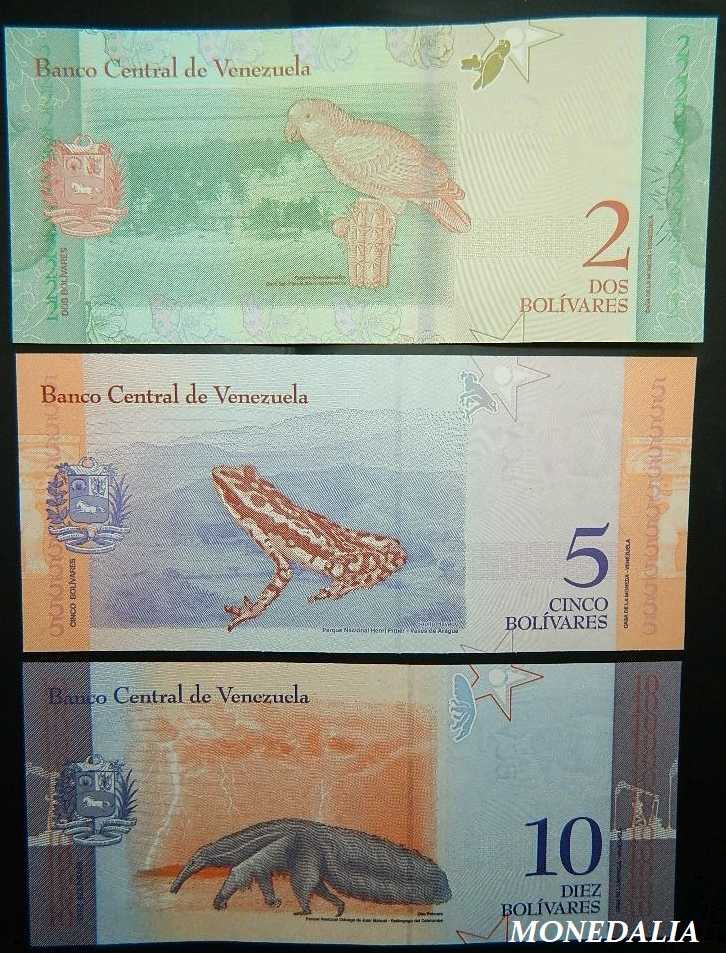 2018 - VENEZUELA - SERIE 3 BILLETES - BOLIVARES