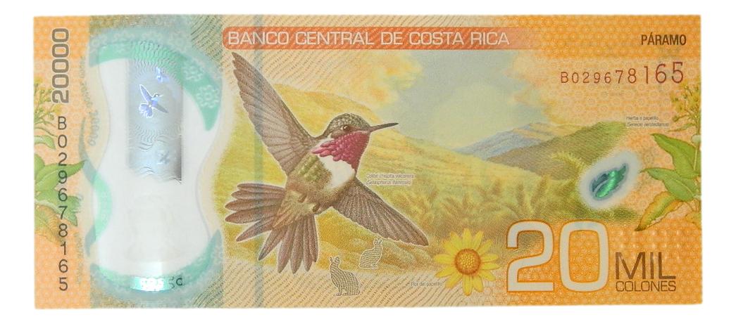 2018 - COSTA RICA - BILLETE - 20000 COLONES - SERIE B