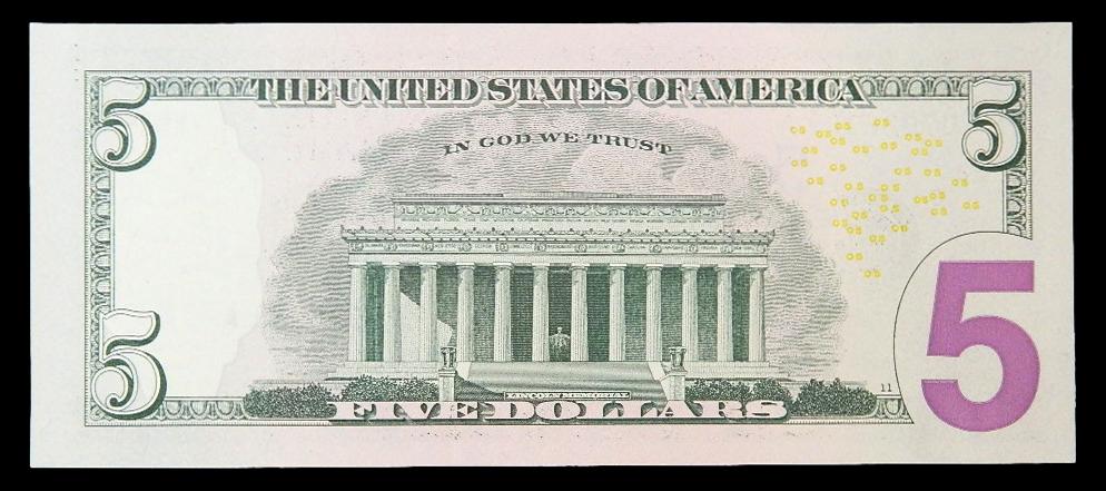 2017 - USA -  BILLETE - 5 DOLLAR - LINCOLN - 5 DOLARES AMERICANOS - SC