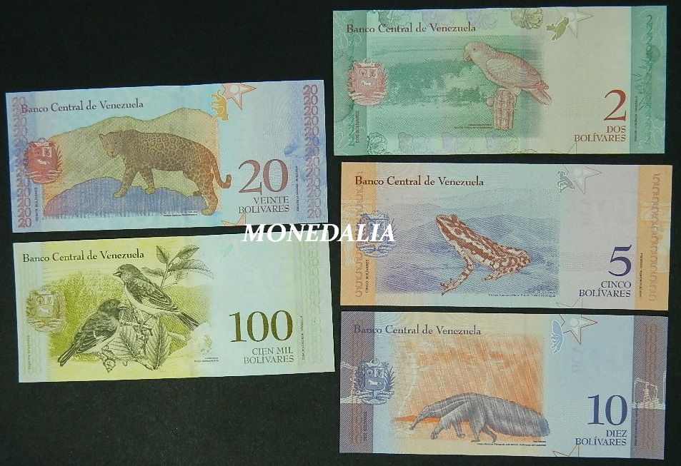 VENEZUELA - SERIE 5 BILLETES - BOLIVARES