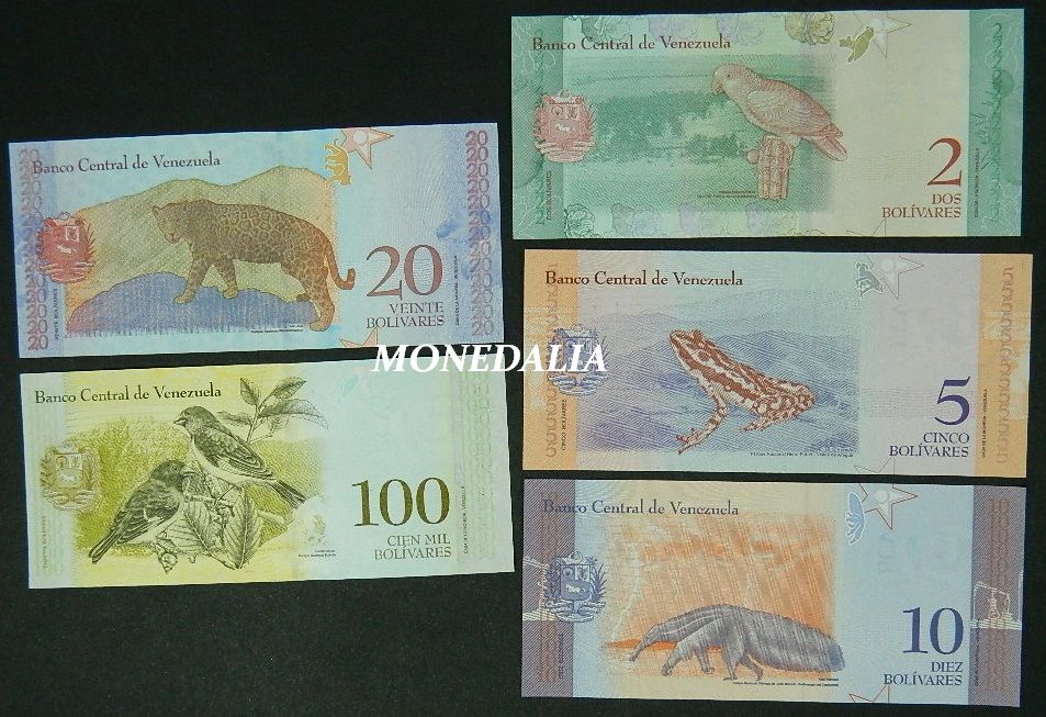 VENEZUELA - SERIE 5 BILLETES - BOLIVARES