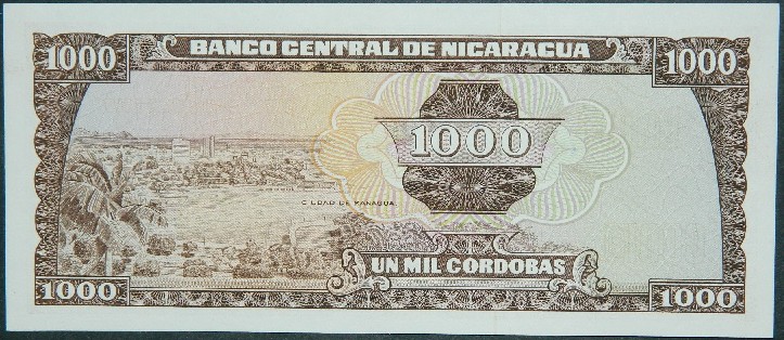 1972 D - NICARAGUA - BILLETE - 1000 CORDOBAS - PICK 128 a