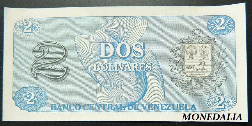 1989 - VENEZUELA - BILLETE - 2 BOLÍVARES - PICK 69