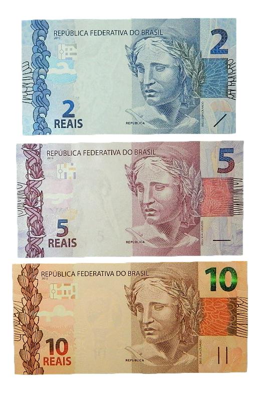 2010 - BRASIL - SERIE 3 BILLETES - 2, 5 Y 10 REAIS