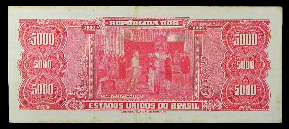 ND (1963-64) - BRASIL - BILLETE - 5000 CRUZEIROS - TIRADENTES - PICK 174A - MBC+