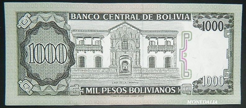 1982 - BOLIVIA - 1000 PESOS BOLIVIANOS 