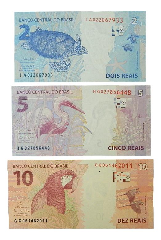 2010 - BRASIL - SERIE 3 BILLETES - 2, 5 Y 10 REAIS