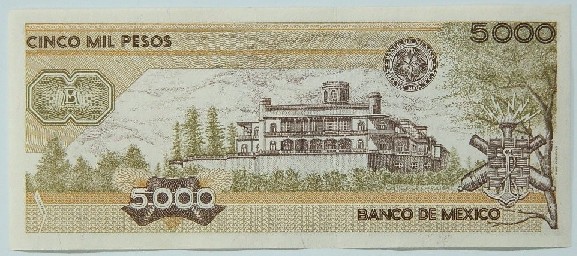1987 - MEXICO - BILLETE - 5000 PESOS - PICK 88B