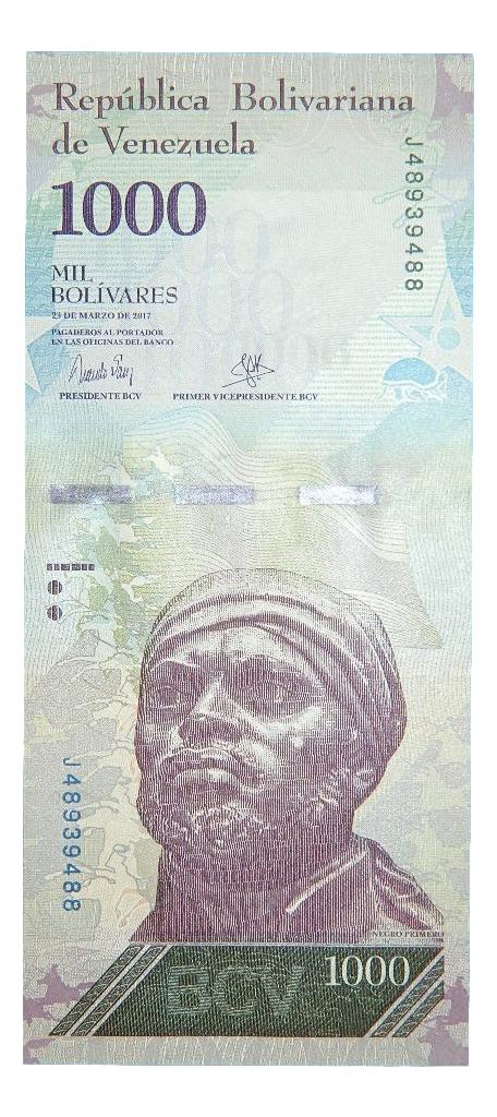 2017 - VENEZUELA - 1000 BOLIVARES - NEGRO PRIMERO - BILLETE