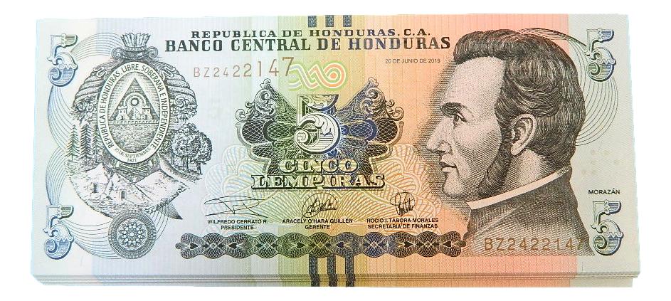 2019 - HONDURAS - 5 LEMPIRAS - LOTE 100 BILLETES