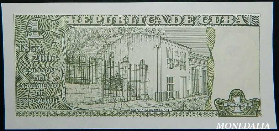 2003 - CUBA - BILLETE - 1 PESO - PICK 122 - JOSE MARTI