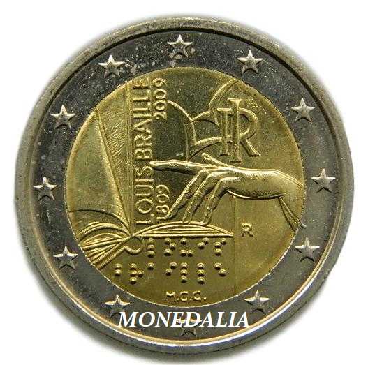 2009 - ITALIA - 2 EUROS - BRAILLE