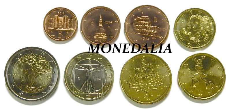 2013 - ITALIA - TIRA EUROS - 8 MONEDAS