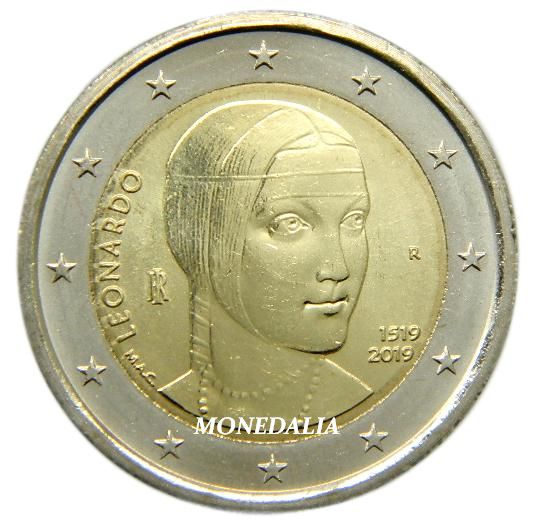 2019 - ITALIA - 2 EURO - LEONARDO DA VINCI