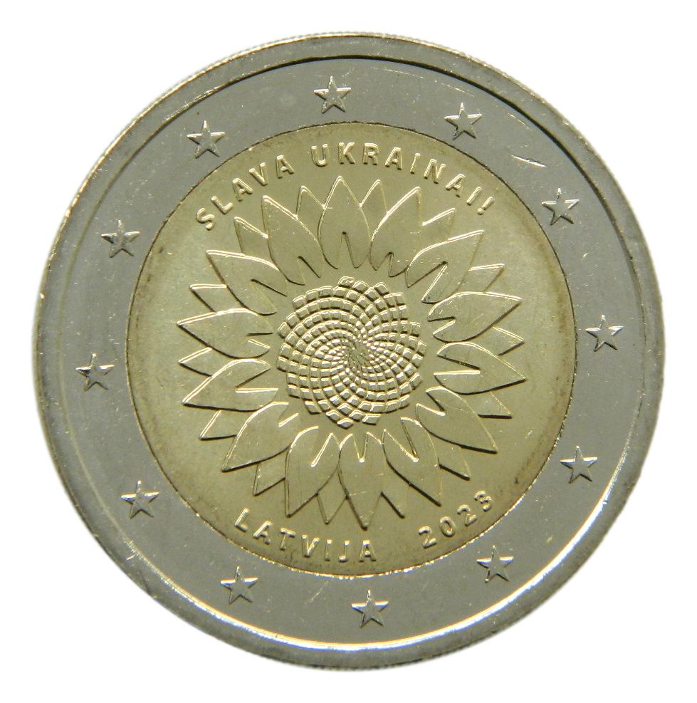 2023 - LETONIA - 2 EURO - GIRASOL DE UCRANIA