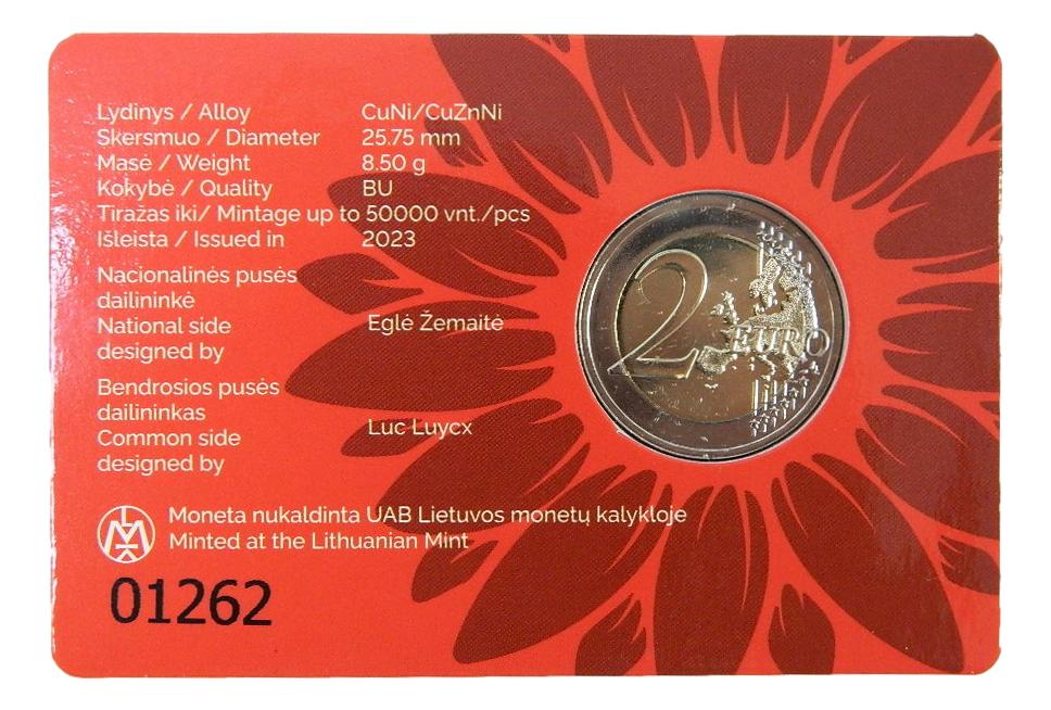 2023 - LITUANIA - 2 EURO - JUNTOS CON UCRANIA - COINCARD - BU