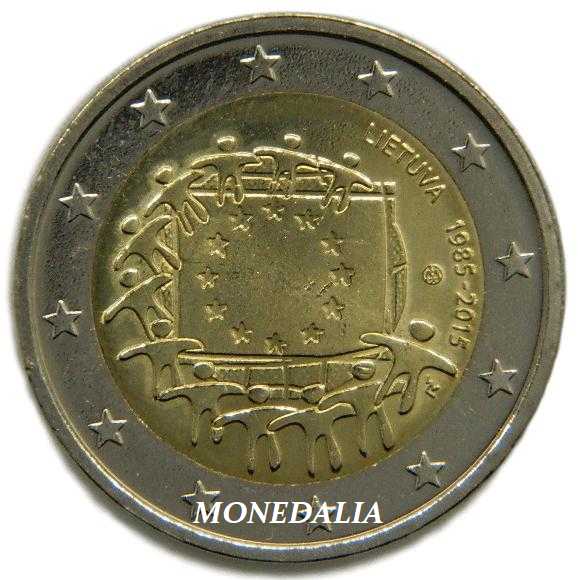2015 - LITUANIA - 2 EUROS - BANDERA