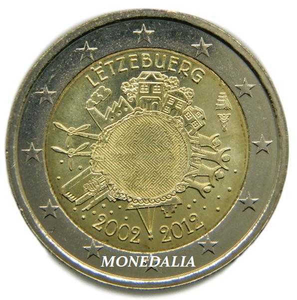 2012 - LUXEMBURGO - 2 EUROS - X ANIVERSARIO