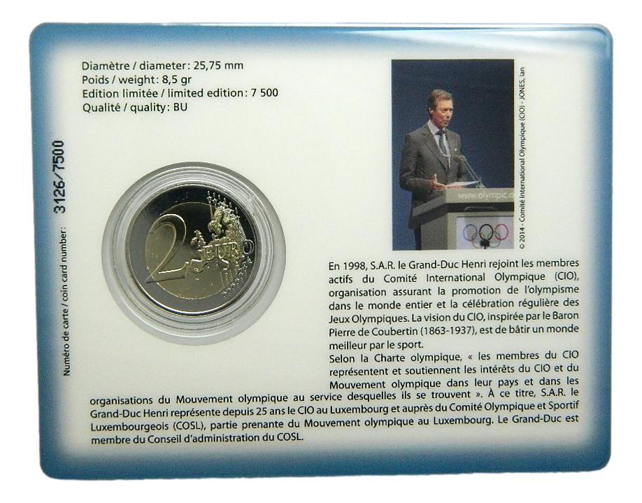 2023 - LUXEMBURGO - 2 EURO - COMITE OLIMPICO - COINCARD