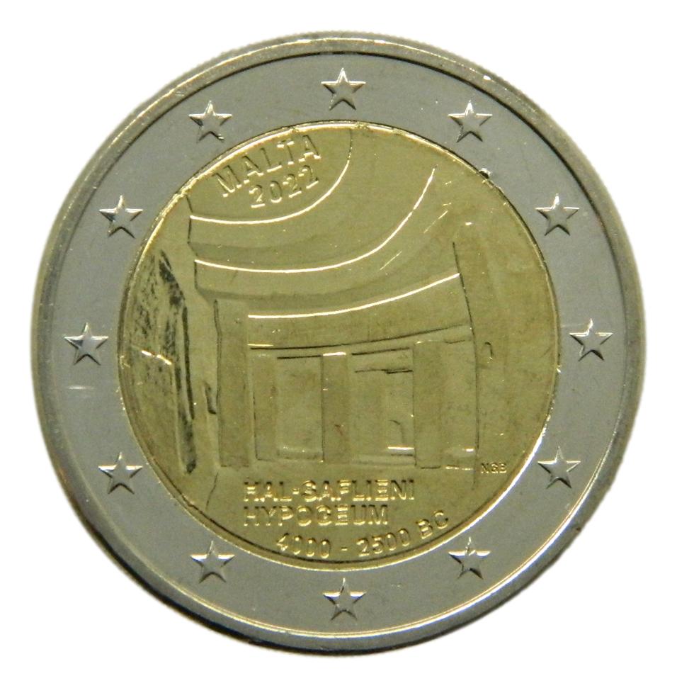 2022 - MALTA - 2 EURO - TEMPLOS - HIPOGEO DEL HAL SAFLIENI