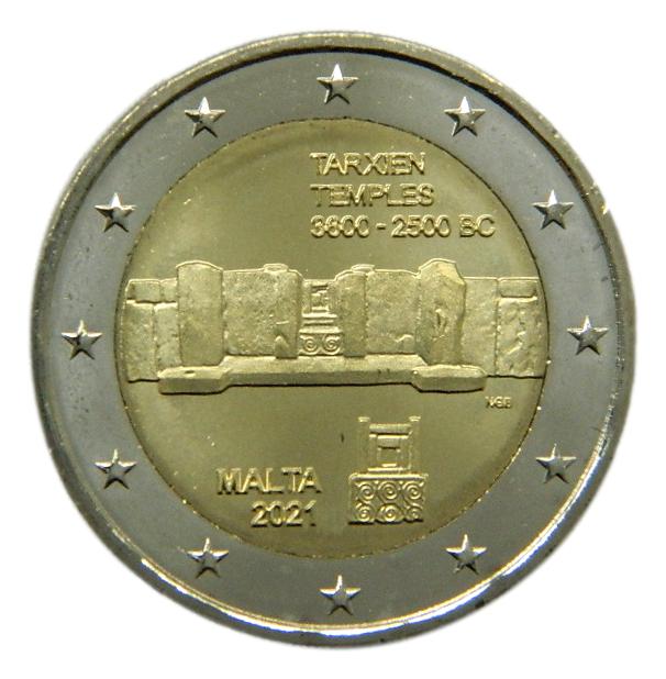 2021 - MALTA - 2 EUROS - TEMPLOS TARXIEN 