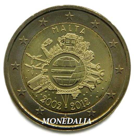 2012 - MALTA - 2 EURO - X ANIVERSARIO