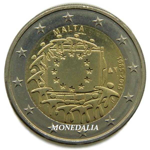 2015 - MALTA - 2 EUROS - BANDERA