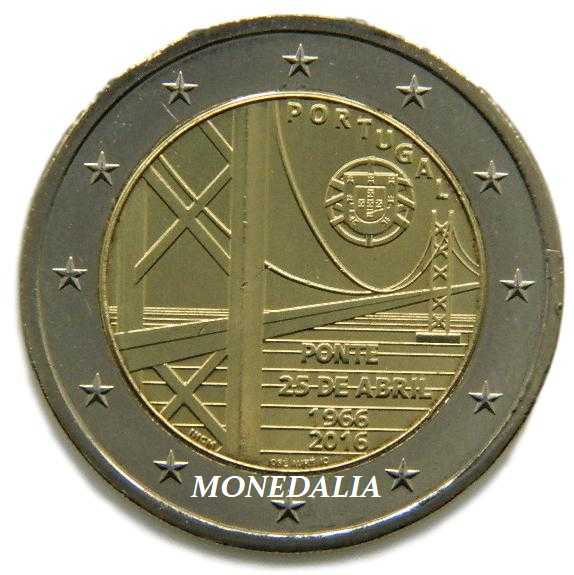 2016 - PORTUGAL - 2 EUROS - PUENTE