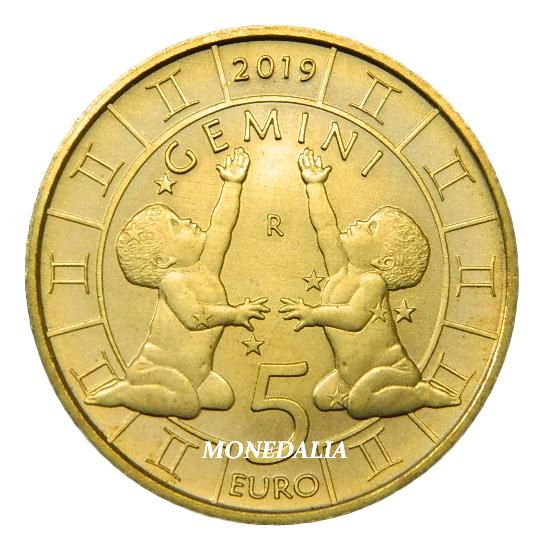 2019 - SAN MARINO - 5 EURO - GEMINIS - ZODIACO