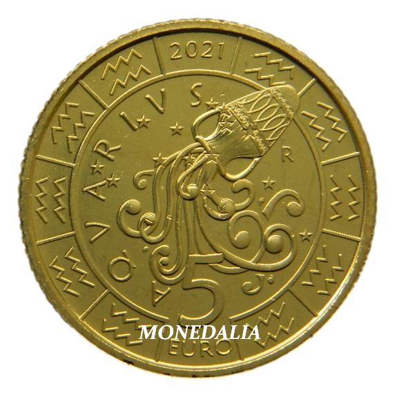 2021 - SAN MARINO - 5 EURO - ACUARIO - ZODIACO