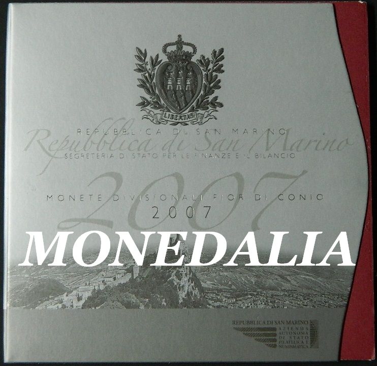 2007 - SAN MARINO - CARTERA OFICIAL 9 VALORES - 5 EUROS PLATA - EUROSET