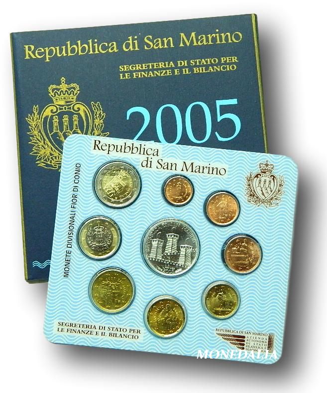 2005 - SAN MARINO - CARTERA EUROS - 9 MONEDAS