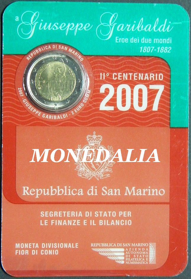 2007 - SAN MARINO - 2 EUROS - GARIBALDI