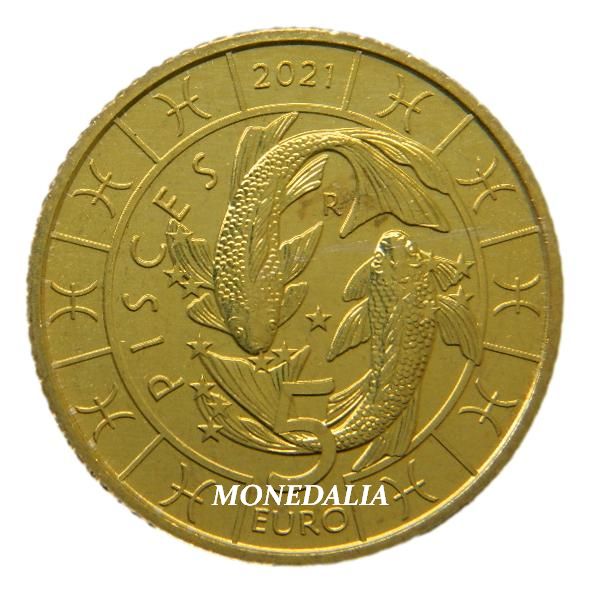 2021 - SAN MARINO - 5 EURO - PISCIS - ZODIACO