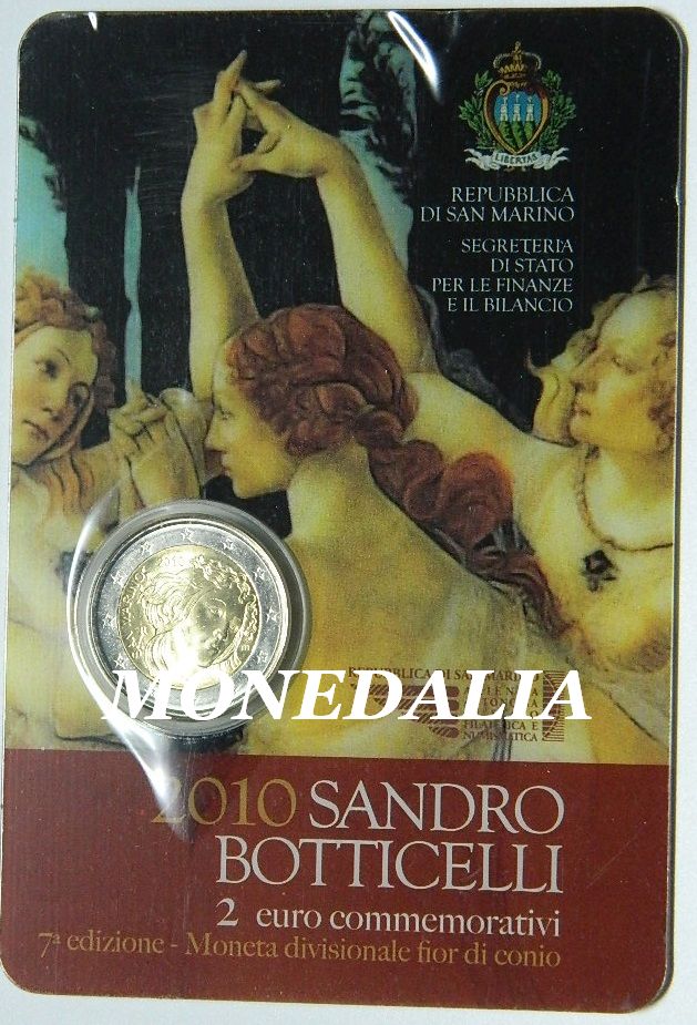 2010 - SAN MARINO - 2 EUROS - BOTTICELLI