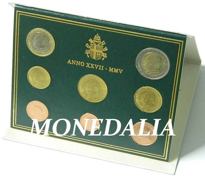2005 - VATICANO - SERIE EUROS - 8 MONEDAS