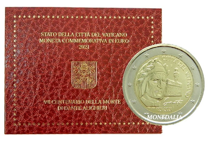 2021 - VATICANO - 2 EUROS - DANTE 