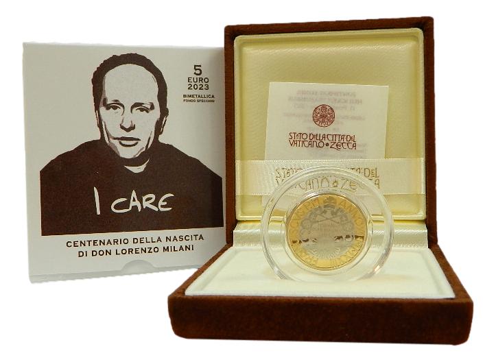 2023 - VATICANO - 5 EURO - LORENZO MILANI - PROOF