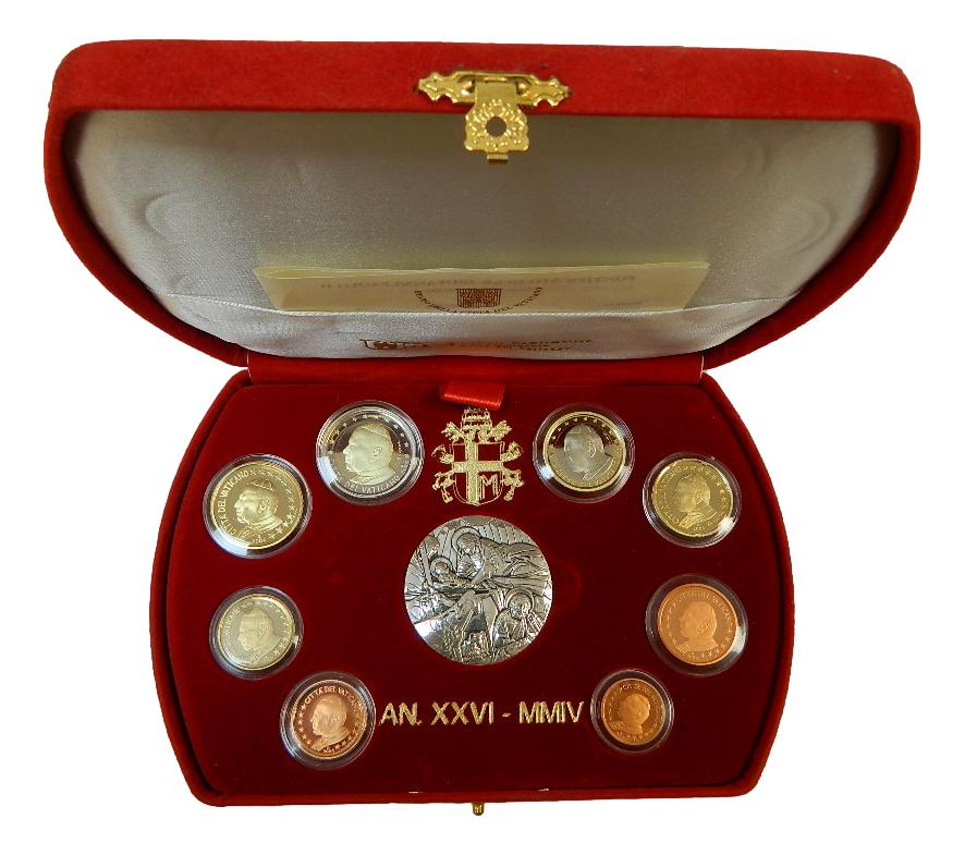 2004 - VATICANO - SERIE EUROS - PROOF - MANCHITAS 