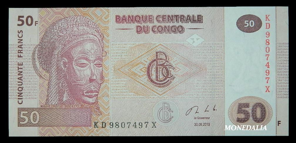 2013 - CONGO - BILLETE - 50 FRANCS - PICK 97A - SC