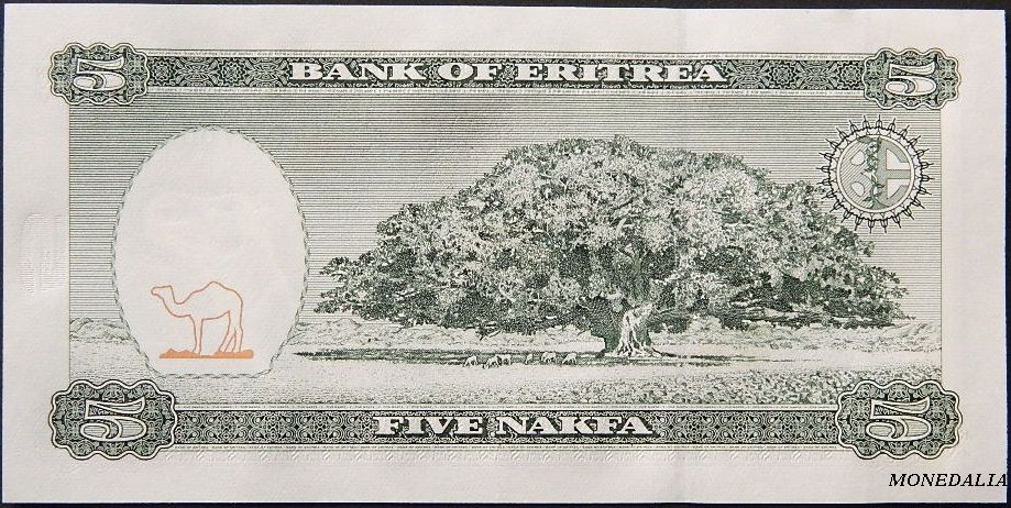 1997 - ERITREA - BILLETE - 5 NAKFA - PICK 2 - SC