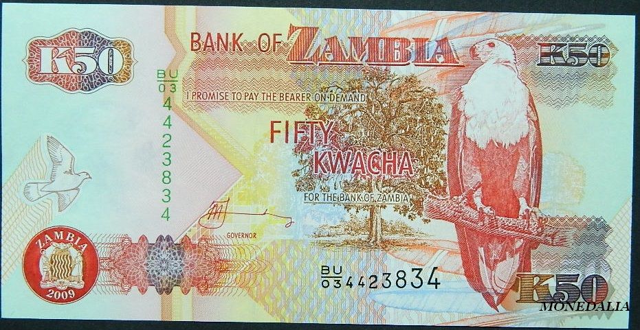 2009 - ZAMBIA - BILLETE - 50 KWACHA - SC