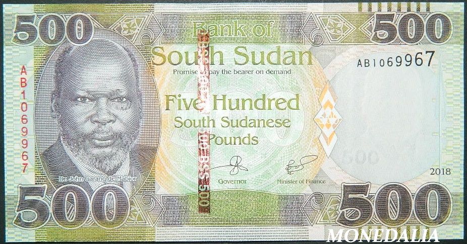 2018 - SUDAN SUD - BILLETE - 500 POUNDS - SC