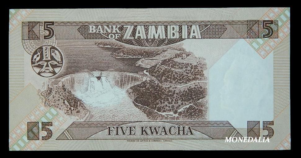 ND 1980-88 - ZAMBIA - BILLETE - 5 KWACHA - PICK 24C