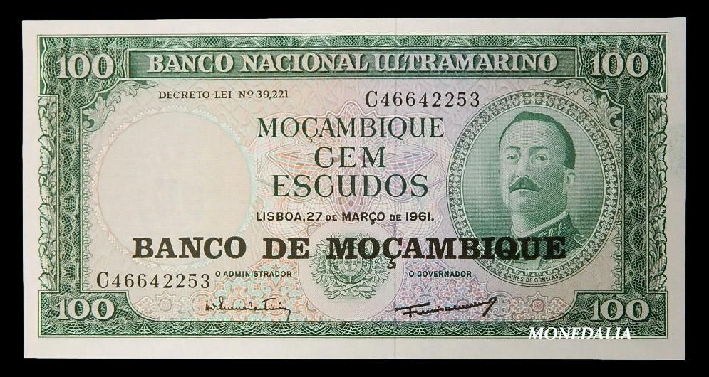 1961 - MOZAMBIQUE - 100 ESCUDOS - PICK 117 - SC