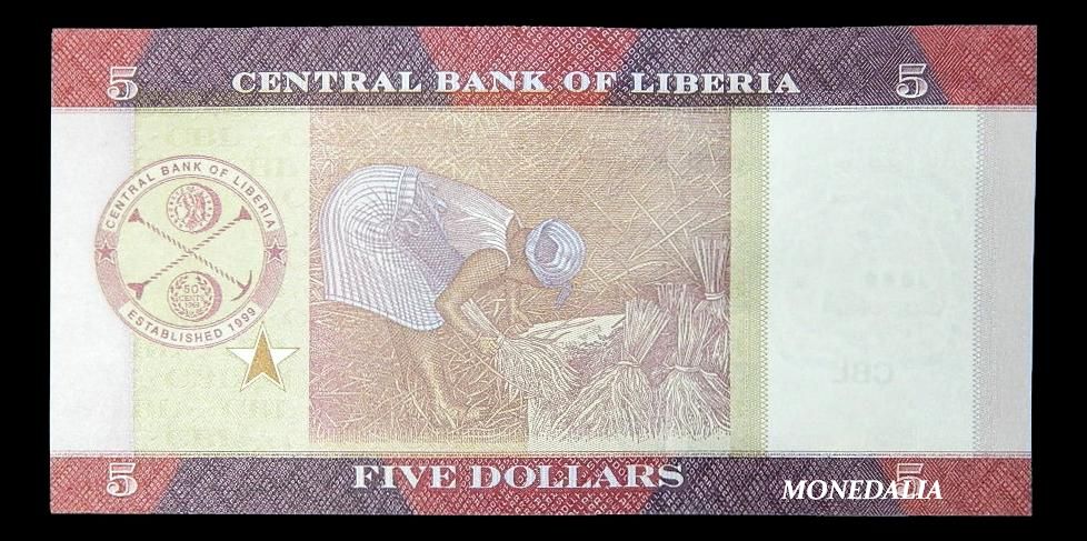 2016 - LIBERIA - BILLETE - 5 DOLARES - PICK 31