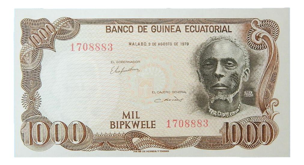 1979 - GUINEA ECUATORIAL - BILLETE - 1000 BIPKWELE - EBC+