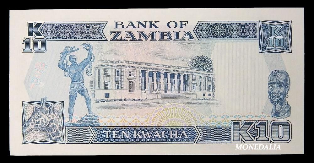 1989 - ZAMBIA - 10 KWACHA - PICK 31a