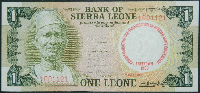 1980 - SIERRA LEONA - 1 LEONE - PICK 10 - SC